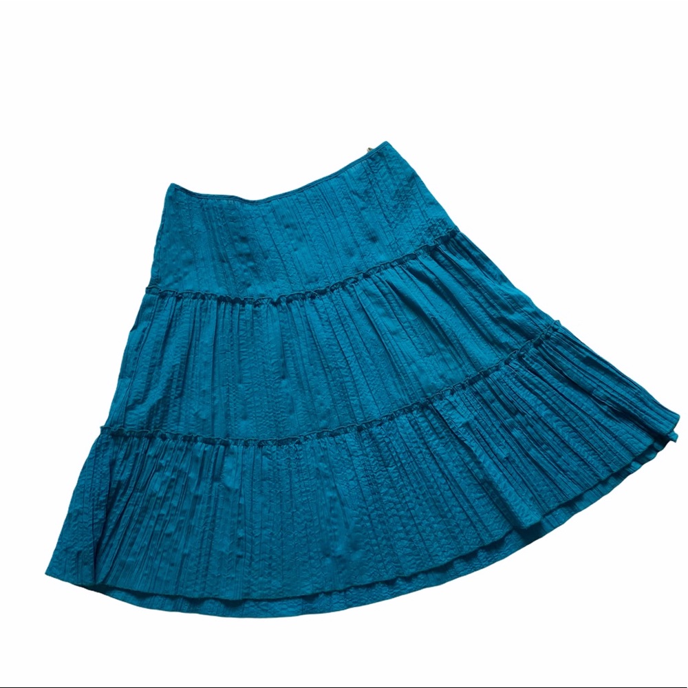 BCBGmaxazria tiered turquoise circle skirt